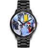 Boston Terrier Indiana Christmas Special Black Wrist Watch