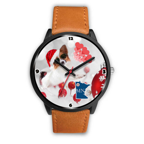 Papillon Dog Minnesota Christmas Special Wrist Watch