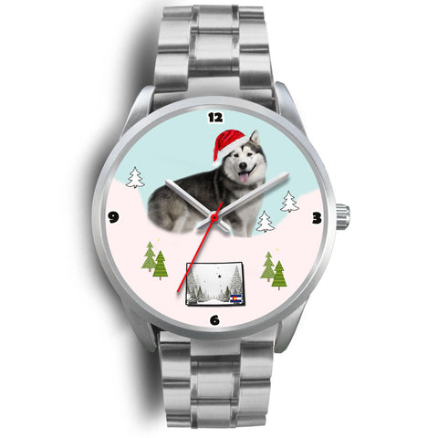 Alaskan Malamute Dog Colorado Christmas Special Wrist Watch
