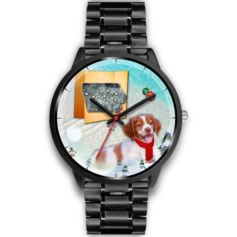 Brittany Dog Iowa Christmas Special Wrist Watch
