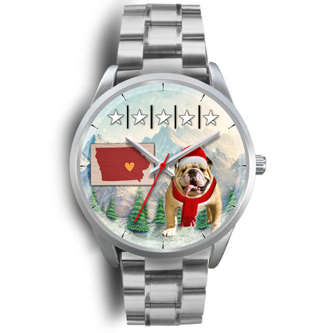 Cute Bulldog Iowa Christmas Special Wrist Watch