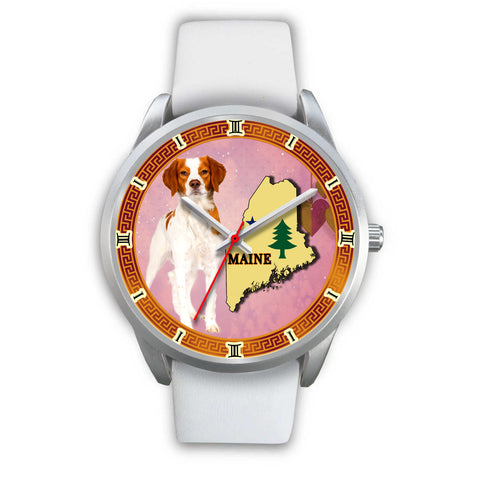 Graceful Brittany Dog Maine Christmas Special Wrist Watch
