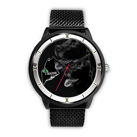 Black Labrador Dog Maine Christmas Special Wrist Watch