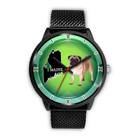 Lovely Pug Dog Maine Christmas Special Wrist Watch