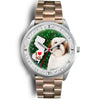 Cheerful Lhasa Apso Dog New Jersey Christmas Special Wrist Watch