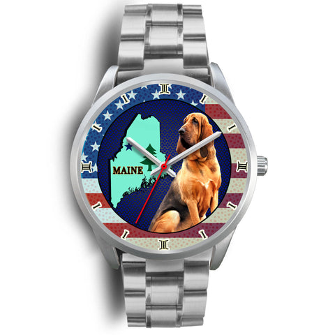 Lovely Bloodhound Dog Maine Christmas Special Wrist Watch