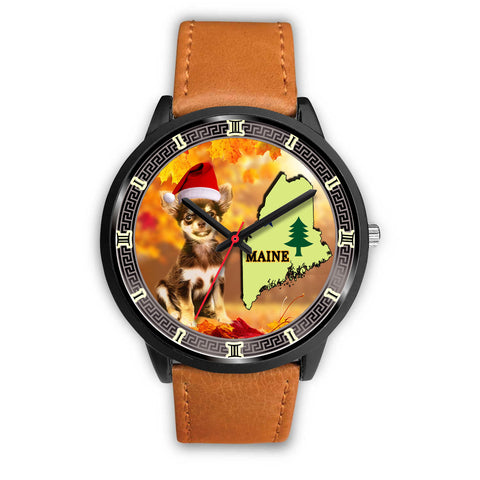 Cute Chihuahua Dog Maine Christmas Special Wrist Watch