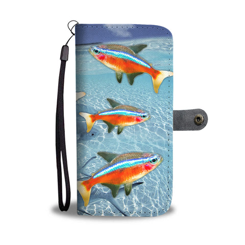 Neon Tetra Fish Print Wallet Case