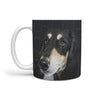 Black Saluki Dog Print 360 White Mug