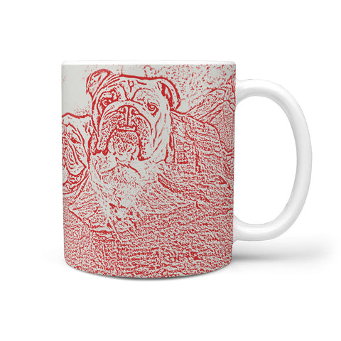 Cute Bulldog Rushmore Print 360 White Mug