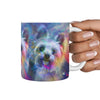 Colorful Cute Yorkie Dog Print 360 White Mug