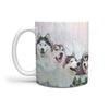 Siberian Husky Dog Mount Rushmore Print 360 Mug