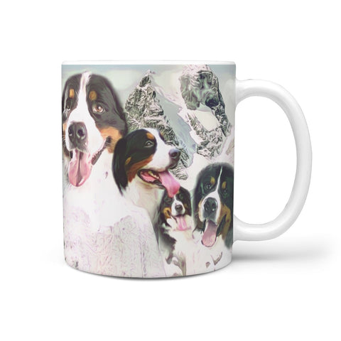 Bernese Mountain Dog Mount Rushmore Print 360 White Mug