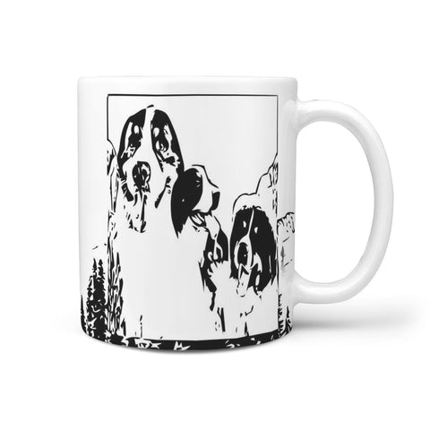 Bernese Mountain Dog Art Mount Rushmore Print 360 White Mug