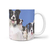 Cute Border Collie Mount Rushmore Print 360 White Mug