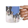 Cute Border Collie Mount Rushmore Print 360 White Mug