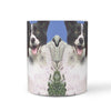 Cute Border Collie Mount Rushmore Print 360 White Mug