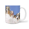 Australian Shepherd Mount Rushmore Print 360 White Mug