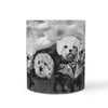 Maltese Dog Black&White Mount Rushmore Print 360 Mug