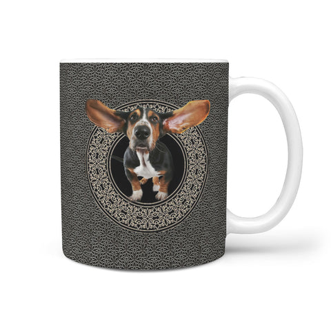 Cute Basset Hound Print 360 White Mug