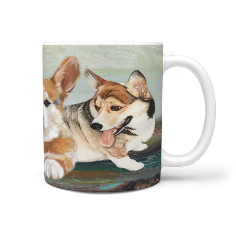 Pembroke Welsh Corgi Print 360 White Mug