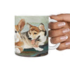 Pembroke Welsh Corgi Print 360 White Mug