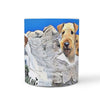 Airedale Terrier Mount Rushmore Print 360 White Mug
