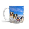 Australian Shepherd Dog Mount Rushmore Print 360 White Mug