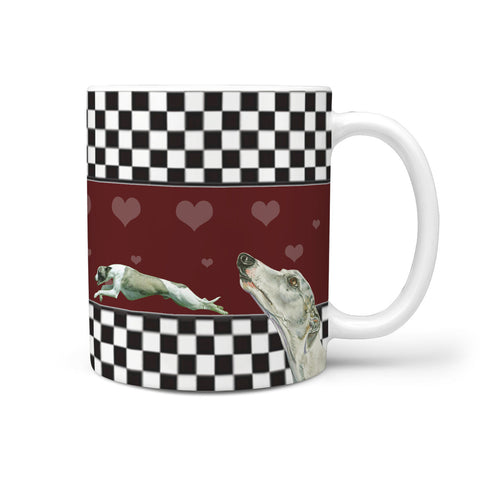 Whippet Dog Print 360 White Mug