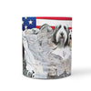 Bearded Collie Mount Rushmore Print 360 White Mug