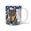 Doberman Pinscher Mount Rushmore Print 360 White Mug