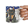 Doberman Pinscher Mount Rushmore Print 360 White Mug