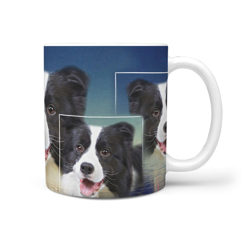 Cute Border Collie Print 360 White Mug