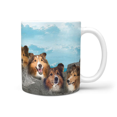 Shetland Sheepdog Art Mount Rushmore Print 360 Mug