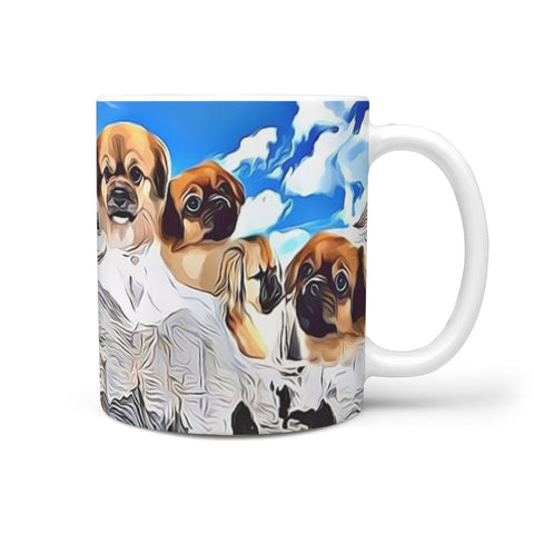 Tibetan spaniel Mount Rushmore Print 360 White Mug