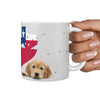 Cute Golden Retriever Heart Texas Print 360 White Mug