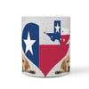 Cute Golden Retriever Heart Texas Print 360 White Mug