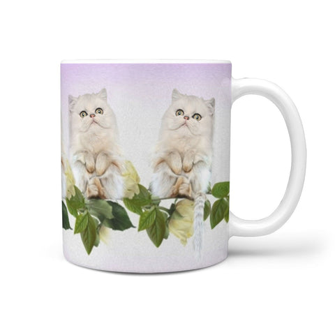 Persian Cat Print 360 White Mug