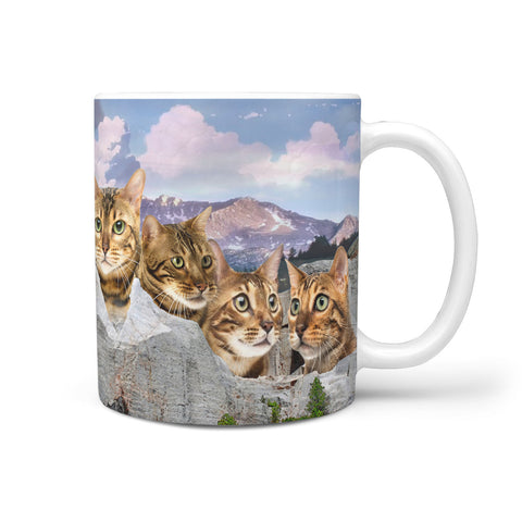 Bengal Cat On Mount Rushmore Print 360 Mug