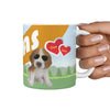 Cute Beagle Texas Print 360 White Mug