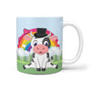 Cute Cow With Rainbow Print 360 White Mug