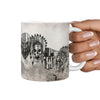 American Skull On Mount Rushmore Premium Sketch Print 360 Mug