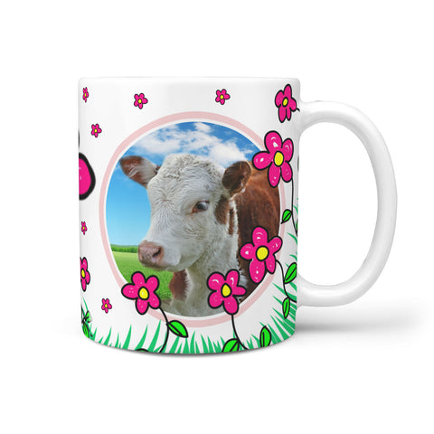 Hereford cattle (Cow) Print 360 White Mug