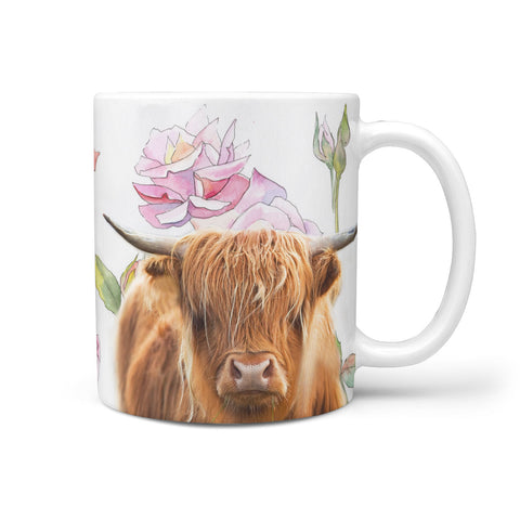 Highland Cattle (Cow) Print 360 White Mug