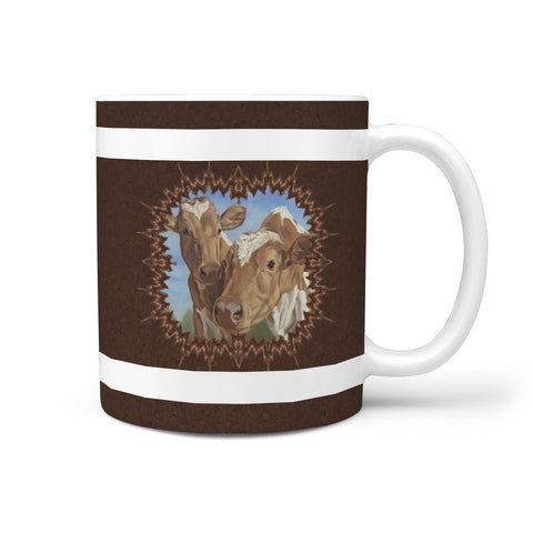 Guernsey Cattle (Cow) Print 360 White Mug