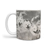 Samoyed Dog Sketch On Mount Rushmore Print 360 Mug