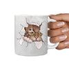 Cat Torn Out Art Print 360 Mug