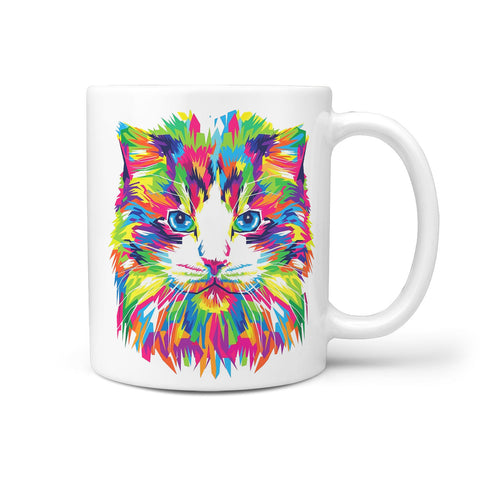Colorful Cat Vector Print 360 Mug