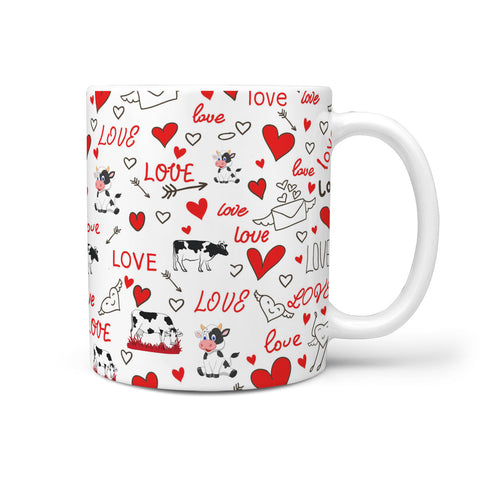 Cute Cow Love Print 360 White Mug