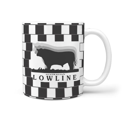 Australian Lowline Cattle (Cow) Print 360 White Mug